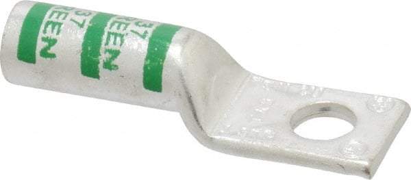 Thomas & Betts - 1 AWG Noninsulated Compression Connection Square Ring Terminal - 5/16" Stud, 2.18" OAL x 0.68" Wide, Tin Plated Copper Contact - Apex Tool & Supply