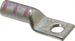 Thomas & Betts - 1/0 AWG Noninsulated Compression Connection Rectangle Ring Terminal - 3/8" Stud, 2.23" OAL x 3/4" Wide, Tin Plated Copper Contact - Apex Tool & Supply