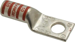Thomas & Betts - 3/0 AWG Noninsulated Compression Connection Square Ring Terminal - 1/2" Stud, 2.7" OAL x 0.92" Wide, Tin Plated Copper Contact - Apex Tool & Supply