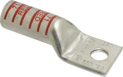 Thomas & Betts - 350 kcmil Wire Noninsulated Compression Connection Square Ring Terminal - 1/2" Stud, 3.68" OAL x 1.36" Wide, Tin Plated Copper Contact - Apex Tool & Supply