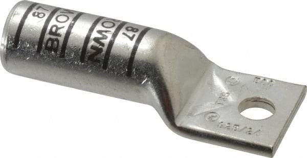 Thomas & Betts - 500 kcmil Wire Noninsulated Compression Connection Square Ring Terminal - 1/2" Stud, 4-1/4" OAL x 1.61" Wide, Tin Plated Copper Contact - Apex Tool & Supply