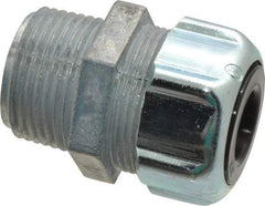 Thomas & Betts - 1/4 to 3/8" Cable Capacity, Liquidtight, Straight Strain Relief Cord Grip - 3/4 NPT Thread, 1-3/4" Long, Zinc - Apex Tool & Supply