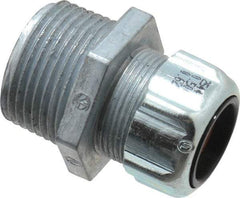 Thomas & Betts - 1/2 to 5/8" Cable Capacity, Liquidtight, Straight Strain Relief Cord Grip - 1 NPT Thread, 1-23/32" Long, Zinc - Apex Tool & Supply