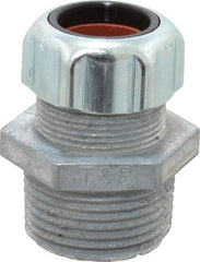 Thomas & Betts - 5/8 to 3/4" Cable Capacity, Liquidtight, Straight Strain Relief Cord Grip - 1 NPT Thread, 1-23/32" Long, Zinc - Apex Tool & Supply