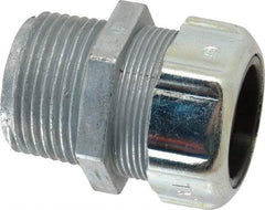 Thomas & Betts - 3/4 to 0.88" Cable Capacity, Liquidtight, Straight Strain Relief Cord Grip - 1 NPT Thread, 1-7/8" Long, Zinc - Apex Tool & Supply