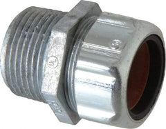 Thomas & Betts - 7/8 to 0.985" Cable Capacity, Liquidtight, Straight Strain Relief Cord Grip - 1 NPT Thread, 1-7/8" Long, Zinc - Apex Tool & Supply