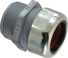 Thomas & Betts - 0.88 to 1.065" Cable Capacity, Liquidtight, Straight Strain Relief Cord Grip - 1-1/4 NPT Thread, 2-5/32" Long, Zinc - Apex Tool & Supply