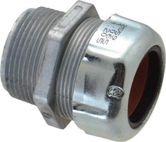 Thomas & Betts - 1.065 to 1.205" Cable Capacity, Liquidtight, Straight Strain Relief Cord Grip - 1-1/4 NPT Thread, 2-5/32" Long, Zinc - Apex Tool & Supply