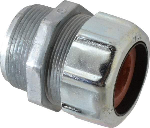 Thomas & Betts - 13/16 to 1" Cable Capacity, Liquidtight, Straight Strain Relief Cord Grip - 1-1/2 NPT Thread, 2-1/2" Long, Zinc - Apex Tool & Supply