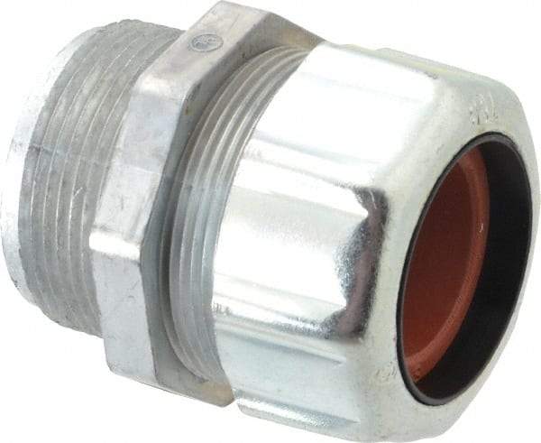 Thomas & Betts - 1 to 1-3/16" Cable Capacity, Liquidtight, Straight Strain Relief Cord Grip - 1-1/2 NPT Thread, 3-1/16" Long, Zinc - Apex Tool & Supply