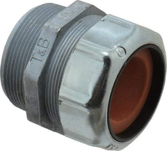 Thomas & Betts - 1-1/8 to 1-3/8" Cable Capacity, Liquidtight, Straight Strain Relief Cord Grip - 2 NPT Thread, 2-5/8" Long, Zinc - Apex Tool & Supply