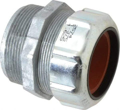 Thomas & Betts - 1-3/8 to 1-5/8" Cable Capacity, Liquidtight, Straight Strain Relief Cord Grip - 2 NPT Thread, 2-5/8" Long, Zinc - Apex Tool & Supply