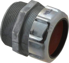Thomas & Betts - 1-5/8 to 1-7/8" Cable Capacity, Liquidtight, Straight Strain Relief Cord Grip - 2 NPT Thread, 3-1/2" Long, Zinc - Apex Tool & Supply