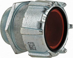 Thomas & Betts - 1-3/4 to 1.965" Cable Capacity, Liquidtight, Straight Strain Relief Cord Grip - 2 NPT Thread, 3-1/2" Long, Iron - Apex Tool & Supply