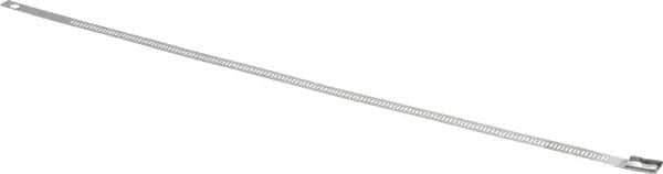 Thomas & Betts - 12" Long Black Stainless Steel Standard Cable Tie - 250 Lb Tensile Strength, 0.25mm Thick, 2" Max Bundle Diam - Apex Tool & Supply