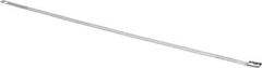Thomas & Betts - 12" Long Black Stainless Steel Standard Cable Tie - 250 Lb Tensile Strength, 0.25mm Thick, 2" Max Bundle Diam - Apex Tool & Supply