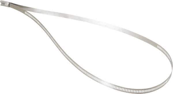 Thomas & Betts - 24" Long Black Stainless Steel Standard Cable Tie - 250 Lb Tensile Strength, 0.25mm Thick, 3" Max Bundle Diam - Apex Tool & Supply