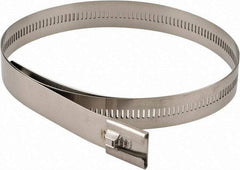 Thomas & Betts - 24" Long Black Stainless Steel Standard Cable Tie - 250 Lb Tensile Strength, 0.25mm Thick, 3" Max Bundle Diam - Apex Tool & Supply