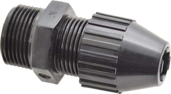 Thomas & Betts - 1/4 to 0.4" Cable Capacity, Liquidtight, Straight Strain Relief Cord Grip - 3/4 Thread, 2.7" Long, Nylon - Apex Tool & Supply