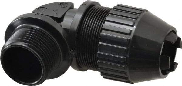 Thomas & Betts - 0.66 to 0.78" Cable Capacity, Liquidtight, Elbow Strain Relief Cord Grip - 1 Thread, 3-1/4" Long, Nylon - Apex Tool & Supply