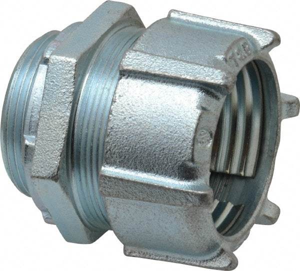 Thomas & Betts - 1-1/2" Trade, Malleable Iron Compression Straight Rigid/Intermediate (IMC) Conduit Connector - Noninsulated - Apex Tool & Supply