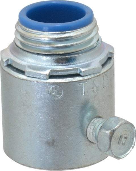 Thomas & Betts - 1/2" Trade, Steel Set Screw Straight Rigid/Intermediate (IMC) Conduit Connector - Insulated - Apex Tool & Supply