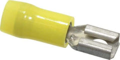 Thomas & Betts - 12 to 10 AWG, Nylon, Fully Insulated, Female Wire Disconnect - 1/4 Inch Wide Tab, Yellow, CSA Certified, RoHS Compliant, UL 94 V-2, UL File E66716, UL Listed - Apex Tool & Supply