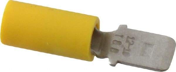 Thomas & Betts - 12 to 10 AWG, Vinyl, Fully Insulated, Male Wire Disconnect - 1/4 Inch Wide Tab, Yellow, CSA Certified, RoHS Compliant, UL 94 V-0, UL File E66716, UL Listed - Apex Tool & Supply