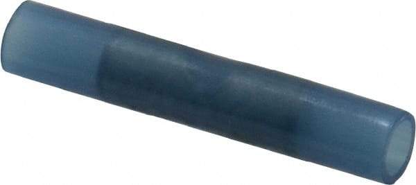 Thomas & Betts - 16 to 14 AWG Compatible, Nylon Fully Insulated, Crimp-On Butt Splice Terminal - 2 Wire Entries, Copper Contacts, Tin Contact Plating, 1.19" OAL, Blue - Apex Tool & Supply