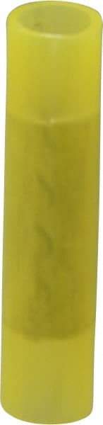 Thomas & Betts - 12 to 10 AWG Compatible, Nylon Fully Insulated, Crimp-On Butt Splice Terminal - 2 Wire Entries, Copper Contacts, Tin Contact Plating, 1.26" OAL, Yellow - Apex Tool & Supply
