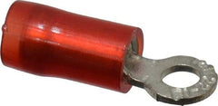 Thomas & Betts - 22-16 AWG Partially Insulated Crimp Connection D Shaped Ring Terminal - #4 Stud, 0.72" OAL x 0.23" Wide, Tin Plated Copper Contact - Apex Tool & Supply