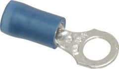 Thomas & Betts - 18-14 AWG Partially Insulated Crimp Connection D Shaped Ring Terminal - #10 Stud, 0.89" OAL x 0.31" Wide, Tin Plated Copper Contact - Apex Tool & Supply