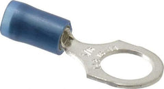 Thomas & Betts - 18-14 AWG Partially Insulated Crimp Connection D Shaped Ring Terminal - 5/16" Stud, 1.08" OAL x 0.47" Wide, Tin Plated Copper Contact - Apex Tool & Supply