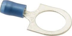 Thomas & Betts - 18-14 AWG Partially Insulated Crimp Connection D Shaped Ring Terminal - 1/2" Stud, 1-1/4" OAL x 0.72" Wide, Tin Plated Copper Contact - Apex Tool & Supply