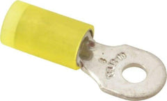 Thomas & Betts - 12-10 AWG Partially Insulated Crimp Connection D Shaped Ring Terminal - #6 Stud, 1" OAL x 0.37" Wide, Tin Plated Copper Contact - Apex Tool & Supply