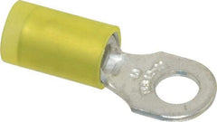 Thomas & Betts - 12-10 AWG Partially Insulated Crimp Connection D Shaped Ring Terminal - #10 Stud, 1" OAL x 0.37" Wide, Tin Plated Copper Contact - Apex Tool & Supply