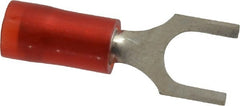 Thomas & Betts - #10 Stud, 22 to 16 AWG Compatible, Partially Insulated, Crimp Connection, Standard Fork Terminal - Apex Tool & Supply