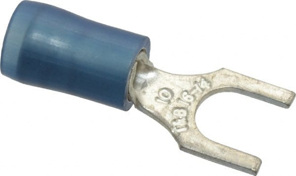 Thomas & Betts - #10 Stud, 18 to 14 AWG Compatible, Partially Insulated, Crimp Connection, Standard Fork Terminal - Apex Tool & Supply
