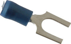 Thomas & Betts - 1/4" Stud, 18 to 14 AWG Compatible, Partially Insulated, Crimp Connection, Standard Fork Terminal - Apex Tool & Supply
