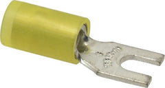 Thomas & Betts - #6 Stud, 12 to 10 AWG Compatible, Partially Insulated, Crimp Connection, Standard Fork Terminal - Apex Tool & Supply