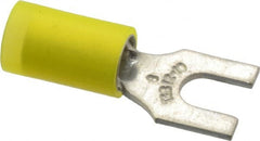 Thomas & Betts - #8 Stud, 12 to 10 AWG Compatible, Partially Insulated, Crimp Connection, Standard Fork Terminal - Apex Tool & Supply