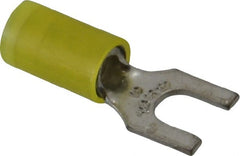 Thomas & Betts - #10 Stud, 12 to 10 AWG Compatible, Partially Insulated, Crimp Connection, Standard Fork Terminal - Apex Tool & Supply