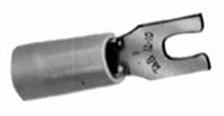 Thomas & Betts - #8 Stud, 22 to 16 AWG Compatible, Partially Insulated, Crimp Connection, Locking Fork Terminal - Apex Tool & Supply