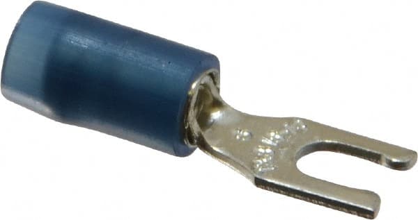Thomas & Betts - #6 Stud, 18 to 14 AWG Compatible, Partially Insulated, Crimp Connection, Locking Fork Terminal - Apex Tool & Supply