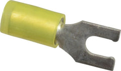 Thomas & Betts - #8 Stud, 12 to 10 AWG Compatible, Partially Insulated, Crimp Connection, Locking Fork Terminal - Apex Tool & Supply