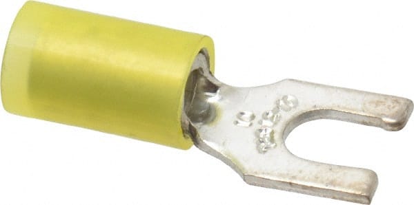 Thomas & Betts - #10 Stud, 12 to 10 AWG Compatible, Partially Insulated, Crimp Connection, Locking Fork Terminal - Apex Tool & Supply