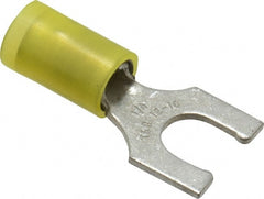 Thomas & Betts - 1/4" Stud, 12 to 10 AWG Compatible, Partially Insulated, Crimp Connection, Locking Fork Terminal - Apex Tool & Supply