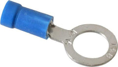 Thomas & Betts - 18-14 AWG Partially Insulated Crimp Connection D Shaped Ring Terminal - 5/16" Stud, 1.15" OAL x 1/2" Wide, Tin Plated Copper Contact - Apex Tool & Supply