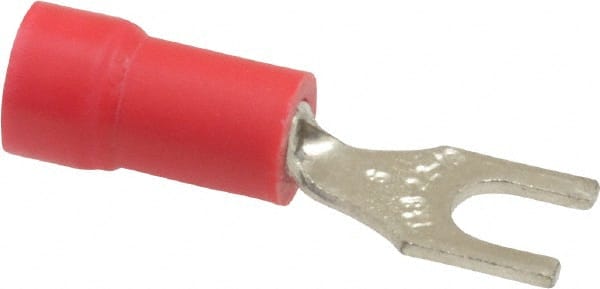 Thomas & Betts - #6 Stud, 22 to 16 AWG Compatible, Partially Insulated, Crimp Connection, Standard Fork Terminal - Apex Tool & Supply
