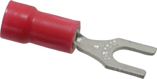 Thomas & Betts - #8 Stud, 22 to 16 AWG Compatible, Partially Insulated, Crimp Connection, Standard Fork Terminal - Apex Tool & Supply
